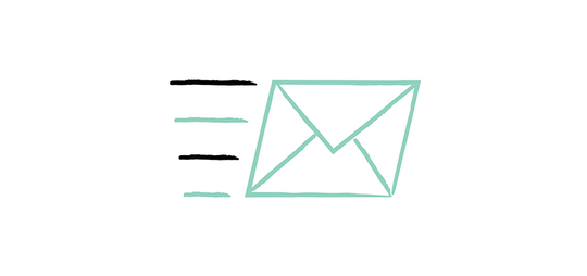 Envelope with a swoosh symbol