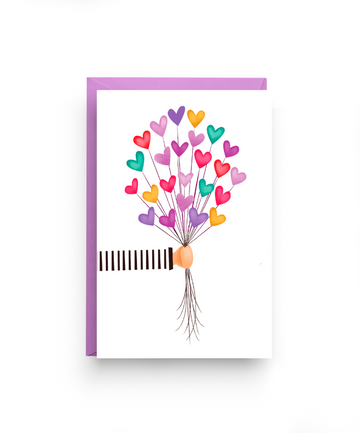 Heart Balloons - Love Card for a Mother or Friend