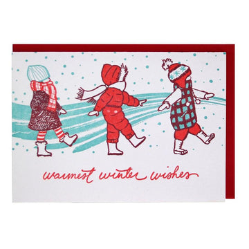 Kids In Snow - Holiday encouragement card